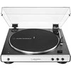 Visiškai automatinis diržo pavaros patefonas Audio Technica AT-LP60XBTWH su Bluetooth