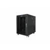 LANBERG FF01-8015-12BL laisvai pastatomas stovas 19 colių savaime surenkamas plokščias paketas 15U/800x1000mm juodas stiklinių durų LCD