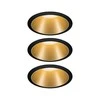 Paulmann Cole Coin įmontuotas šviestuvas 3 krypčių pritemdomas LED 3x6,5W 2700K 230V Juodas/Auksinis kilimėlis/Plastikas