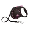 Flexi Black Design M pavadėlis šunims iki 25kg juostinis 5m rožinės spalvos