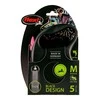 Flexi Black Design M pavadėlis šunims iki 25kg juostinis 5m rožinės spalvos