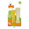 Nylabone Vidutinio Stiprumo Kaulas Dviejų Vienetų Pakuotė XS – Vištienos Kvapo, Patvarūs Kramtalai Mažoms Veislėms
