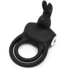 RING Happy Rabbit – stimuliuojantis USB įkraunamas meilės žiedas triušiui