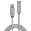 USB Prailginimo Laidas - LINDY Anthra Line USB 2.0 Type M/F Laidas, 3 m, Pilkas