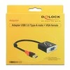 ADAPTERIS USB-A(M) 3.0->VGA(F) SU LAIDU 20CM JUODA FULL HD 60HZ DELOCK