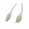 LANBERG CA-USBA-12CC-0018-TR kabelis USB 2.0 AM-BM skaidrus 1,8 m