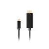 Lanberg USB-C į DisplayPort kabelis, 1,8 m 4K/60Hz, Juodas | Lanberg | USB-C į DisplayPort kabelis | CA-CMDP-10CU-0018-BK | Juodas | 1,8 m