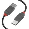 USB Kabelis - LINDY Anthra Line USB 2.0 Type A į A Laidas, M/M, 480Mbps, PVC, 0.2 m, Juodas