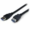 USB kabelis StarTech USB-A - USB-A 2 m Juodas (USB3SEXT2MBK)