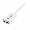 USB kabelis StarTech USB-A - USB-A 3 m Baltas (USBEXTPAA3MW)