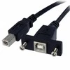 StarTech.com USB 2.0 Panel Mount Kabelis B/B USB kabelis 0,3 m USB B Juoda