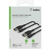 Kabelis USB Belkin Lightning - USB-A 1 m Juodas (CAA001BT1MBK2PK)