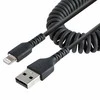USB kabelis StarTech USB-A - Žaibas 1 m Juodas (RUSB2ALT1MBC)