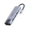 GEMBIRD A-CM-COMBO5-04 kelių prievadų adapteris C tipo USB 5in1 šakotuvas + HDMI + PD + LAN