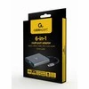 GEMBIRD A-CM-COMBO6-01 Multi Port Adapteris USB Type C 6in1 Hub3.1 HDMI VGA PD kortelių skaitytuvas stereo audio space pilkas