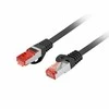 LANBERG Patchcord cat.6 FTP LSZH CU 0.25m juodas Fluke praėjo