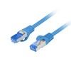 LANBERG Patchcord Cat.6A S/FTP LSZH CCA 0.25m mėlynas