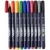 Tombow WS-BH-10P, plonas/vidutinis, 10 spalvų, juoda, mėlyna, žalia, pilka, oranžinė, rožinė, geltona, apvalus ir teptuko formos antgalis, daugiaspalvis, apvalus