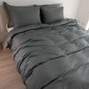 Saules Patalyne Juostuoto satino patalynės komplektas ŽALIOJI CHAKI, 3 dalių, 200x220cm