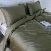 Saules Patalyne PREMIUM satino patalynės komplektas MOSS (žalia), 3 dalių, 200x220 cm