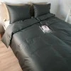 Saules Patalyne PREMIUM satino patalynės komplektas STONE (pilkai žalia), 3 dalių, 200x220 cm