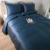 Saules Patalyne PREMIUM satino patalynės komplektas WATER Mėlynas, 3 dalių, 200x220 cm