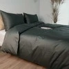Saules Patalyne PREMIUM satino patalynės komplektas STONE (pilkai žalia), 3 dalių, 200x220 cm