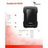 Kietasis diskas ADATA HD330 | 2000 GB | 2,5 colio | USB 3.1 | Juodas | Itin plonas ir didelė talpa patvariam HDD, trys unikalios spalvos su stilingu korpusu, išskirtinė apsauga nuo smūgio jutiklio, 256 bitų AES šifravimas, (atgal suderinama su USB 2.0)
