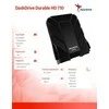 ADATA HD710P | 1000 GB | 2,5 " | USB 3.1 (atgalinis suderinamas su USB 2.0) | Juodas | 1.HD710 Pro atsparumo dulkėms ir vandeniui įvertinimai taikomi tik tada, kai USB prievado dangtelis yra tvirtai uždarytas. 2. Suderinamumas su konkrečiais pagrindiniais įrenginiais gali skirtis ir gali būti paveiktas sistemos 3. Norint prisijungti per USB 2.0, reikia prijungti du USB jungtys, kad būtų pakankamai maitinimo.