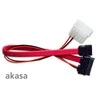 Akasa SATA 2 kombinuotas kabelis (duomenų ir maitinimo), 20 cm, raudonas
