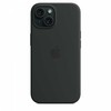 Apple iPhone 15 Silikoninis dėklas with MagSafe - Juodas