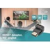Assmann Electronic ASSMANN HDMI adapteris A tipo 90 laipsnių kampu M/F Ultra HD 60p bl auksinis