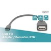 Assmann Electronic ASSMANN OTG kabelis USB micro-B St iki USB-A Bu 20cm
