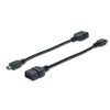 Assmann Electronic ASSMANN USB 2.0 adapterio kabelis OTG tipo mini B - A M/F 0.2m USB 2.0 atitinka bl