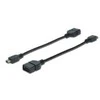 Assmann Electronic ASSMANN USB 2.0 adapterio kabelis OTG tipo mini B - A M/F 0.2m USB 2.0 atitinka bl