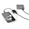Assmann Electronic ASSMANN USB Type-C skirstytuvo kabelis, tipas C - 3,5 mm+type C M/F/F 0,2m Gen2 5A 10GB Vers. 3.1 CE bl Versija 3.1 CE bl