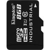 Atminties kortelė Kingston | UHS-I | 8 GB | Micro SDHC/SDXC Industrial Card | Flash atminties klasė Class 10, UHS-I, U3, V30, A1 | SD Adapteris