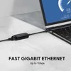 Aukey Cb-a30 aluminiowa karta jungiama į tinklą usb-c gigabit 10/100/1000 mbps rj45 | 1 gb/s | usb 3.0 typ c | diody led