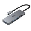 Aukey Hub usb-c cb-c63 aluminiowy | ultra slim | 4w1 | 3xusb 3.1 | 1xmicrosd i sd