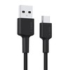 Aukey CB-CA2 OEM kabelis USB-C - USB-A 2m 60W PD 3A 20V FCP AFC nylonowy oplot juoda