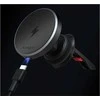 Automobilinis telefono laikiklis Aukey HD-MC13, su įkrovikliu 15W Qi2 (juodas)