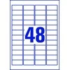 Lipnios etiketės Avery Zweckform, A4, atsparios drėgmei, 45,7x21,2mm, 48 etiketės lape, 20 lapų, baltos spalvos