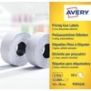 „Avery Price“ etiketės, susuktos dviejų eilučių etikečių klijavimui; nuimamas; 1200 etikečių / ritinys; 10 ritinių/pak.; 16 x 26 mm, balta