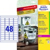 Avery Heavy Duty vandeniui atsparios etiketės, 45,7 x 21,2 mm, balta, spausdintuvui, 384 vnt.