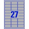 Lipnios etiketės Avery Zweckform, A4, atsparios drėgmei, 63.5x29.6mm, 27 etiketės lape, 20 lapų, sidabrinės spalvos