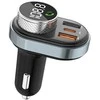 AWEI C-843 laisvų rankų įranga su FM siųstuvu, Bluetooth 5.0, MP3, 1xUSB+1xUSB-C juodos spalvos