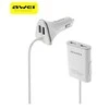 Automobilinis įkroviklis 9.6A 4xUSB High Speed ​​AWEI (C-400) baltos spalvos