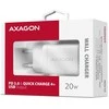 AXAGON ACU-PD20W sieninis įkroviklis 1x QC3.0/AFC/FCP/PD type-C, 20W, baltas