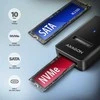AXAGON USB-C 10Gbps adapteris greitam M.2 NVMe ir SATA SSD prijungimui, USB-C laidas 10 cm | ADM2-CM