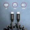 „Axagon“ duomenų ir įkrovimo USB 2.0 laidas, 1,1 m ilgio. PD 60W, 3A. Juodas susisuko.